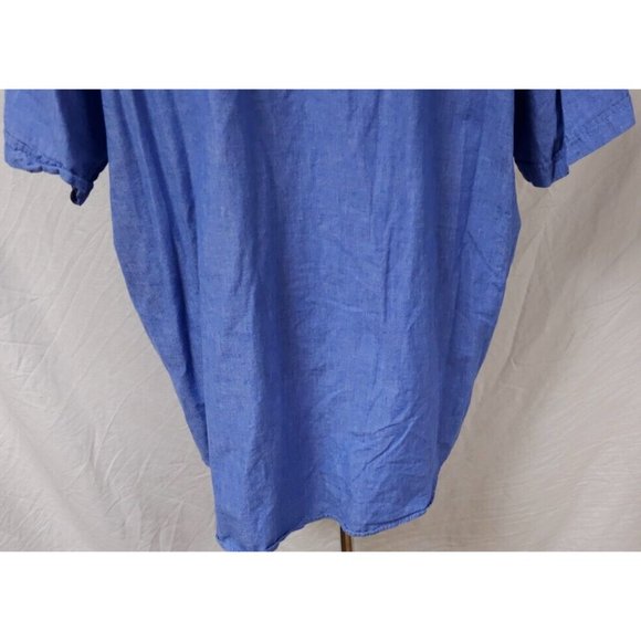 Ely Big Man 3X Big 19.5 Blue Short Sleeve Button Up Western Chambray Shirt - Picture 9 of 11